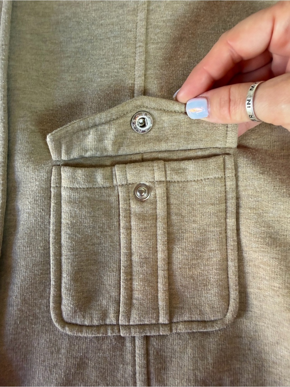 Liz Claiborne Women’s Medium Tan Beige Full Zip Mock Neck Jacket Cotton Blend - Picture 12 of 16